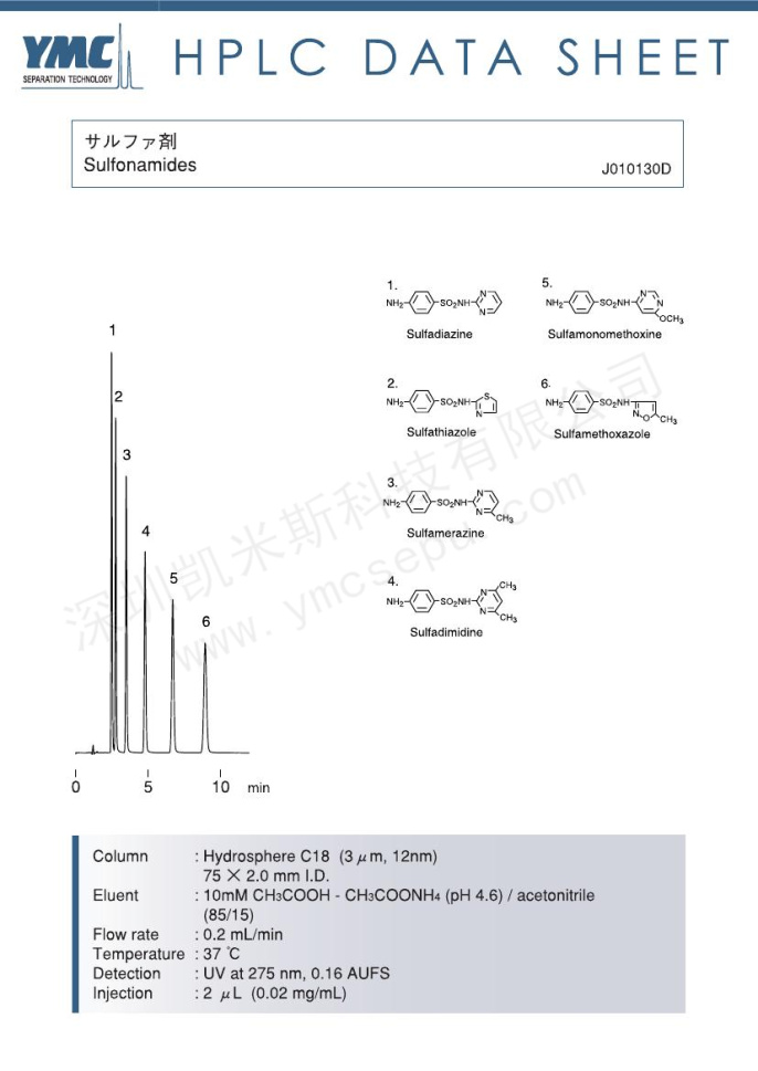 HLPC檢測(cè)磺胺類藥物